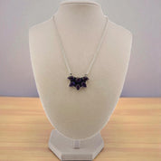 Timeless Sterling Silver Cluster Necklace with Purple Dahlia