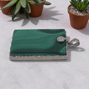 Majestic Earth – Malachite Rectangular Pendant Sterling Silver