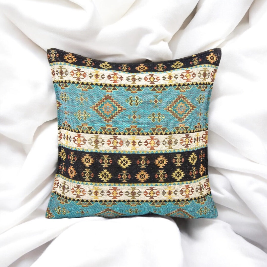 Fabric Pillow, Turkish Design, Decorative Pillow, Green Accents, Home Decor