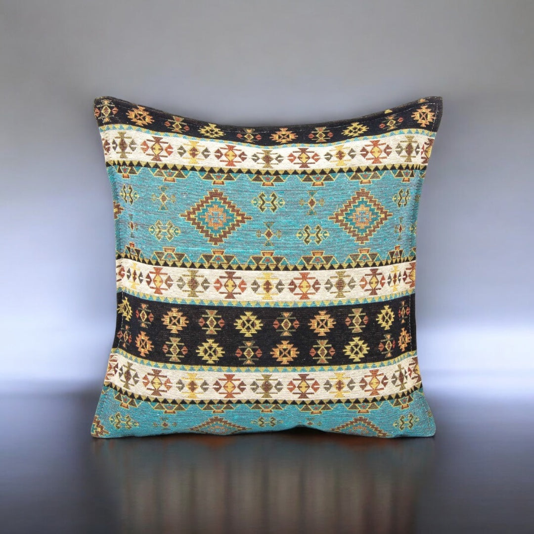 Fabric Pillow, Turkish Design, Decorative Pillow, Green Accents, Home Decor