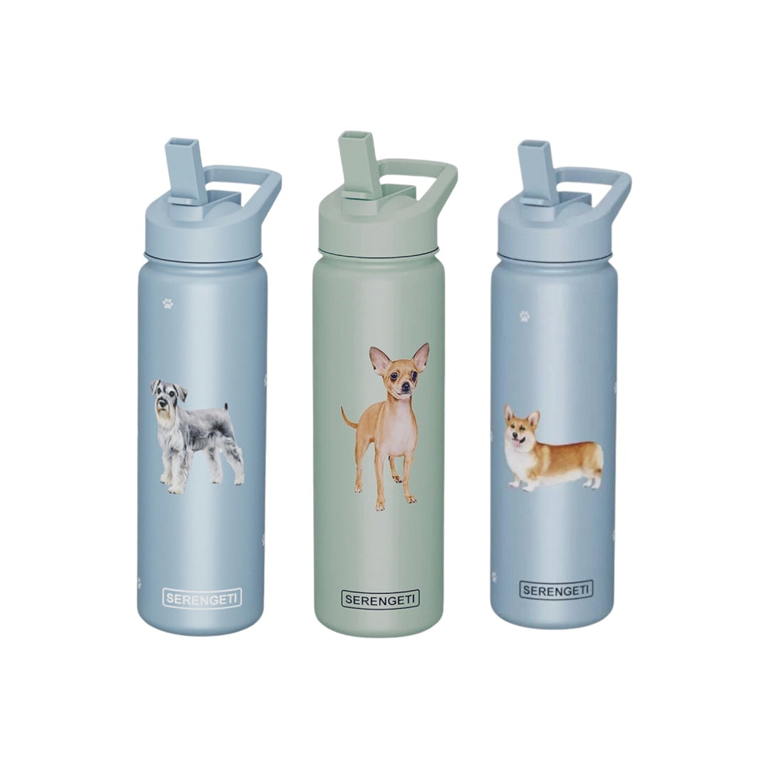 Tan Chihuahua, Welsh Corgi, Schnauzer, Dog Lovers  Serengeti Water Bottles