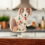 Allen Designs No Bones Dog Clock: Playful Pup with Moving Bone Pendulum and Cat Mug