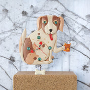 Allen Designs No Bones Dog Clock: Playful Pup with Moving Bone Pendulum and Cat Mug