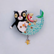 Mercat Clock: Enchanting Kitty Mermaid with Fanciful Tail and Adorable Features