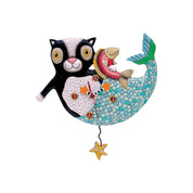 Mercat Clock: Enchanting Kitty Mermaid with Fanciful Tail and Adorable Features