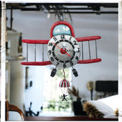 Allen Designs Airplane Jumper Pendulum Clock: Whimsical Antique Red Plane with Parachuting Passenger