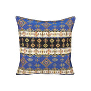 Fabric Pillow Cover, Geometric Design, Blue Accents