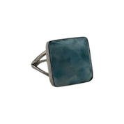 Sterling Silver, Ring, Square, Larimar, Gemstone, Perfect Gift