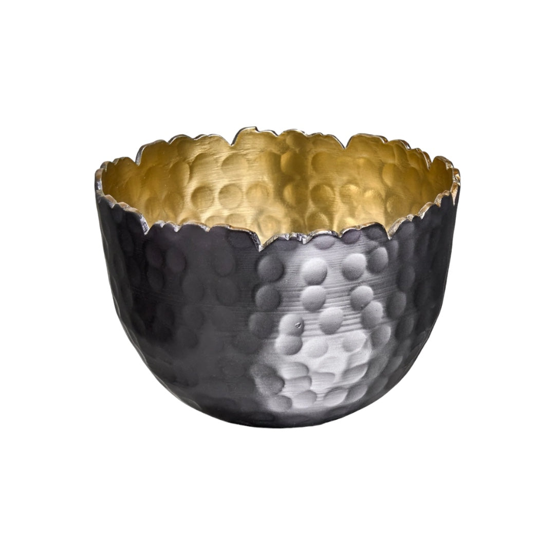 Munro Black & Gold Hammered Nut Bowl