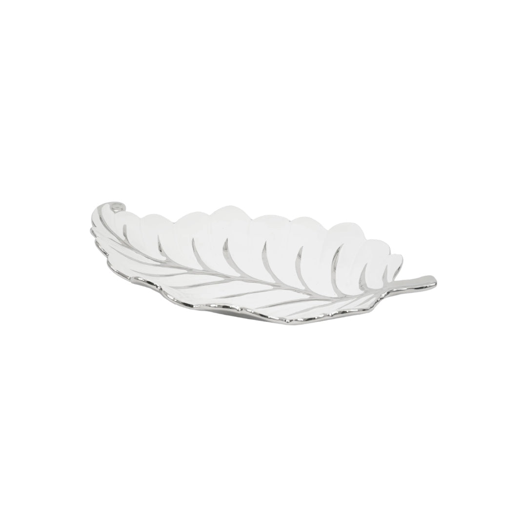 Leaf Tray with Silver Decor, Kitchen Decor, Holiday Gift