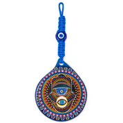 Hamsa, Red or Blue Ceramic, Evil Eye, Wall Hanging Ornament Decor, Protection Gift