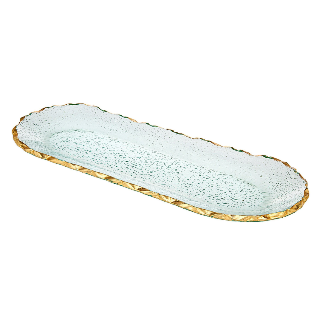 Harper Gold Edge Long Oval Serving Platter