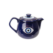 Evil Eye Stoneware Teapot Serene Blue