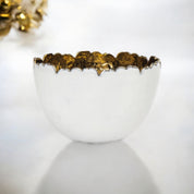 Munro White & Gold Hammered Nut Bowl