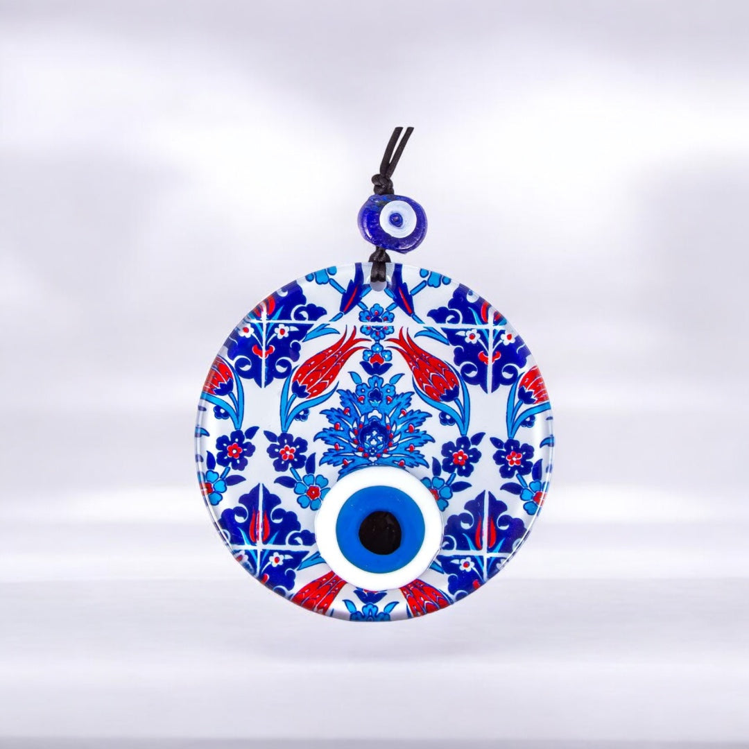 Evil Eye,  Wall Hanging Decor, Tulip Flower Design, Spiritual and Protection Gift