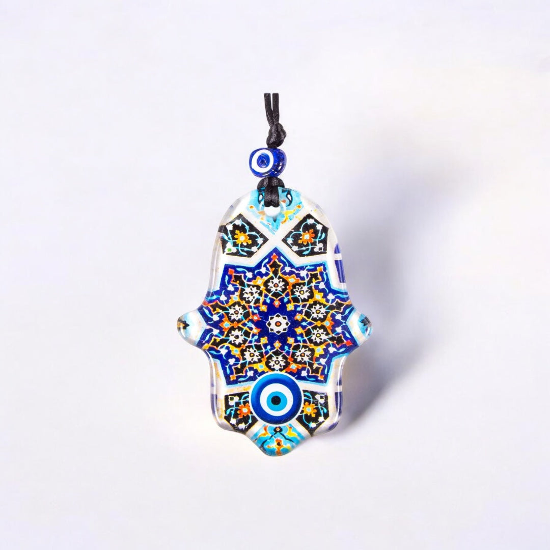 Hamsa Glass Decor, Evil Eye, Hamsa Shape & Design Decor, Home Protection Gift