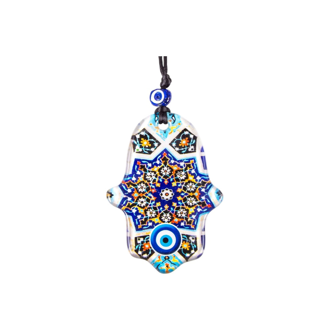 Hamsa Glass Decor, Evil Eye, Hamsa Shape & Design Decor, Home Protection Gift