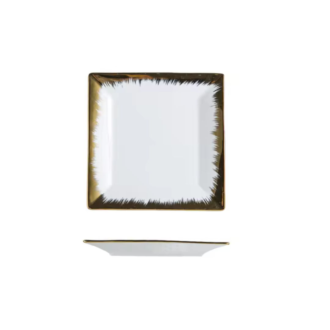 White Porcelain Luxury Dinnerware: Square Plate