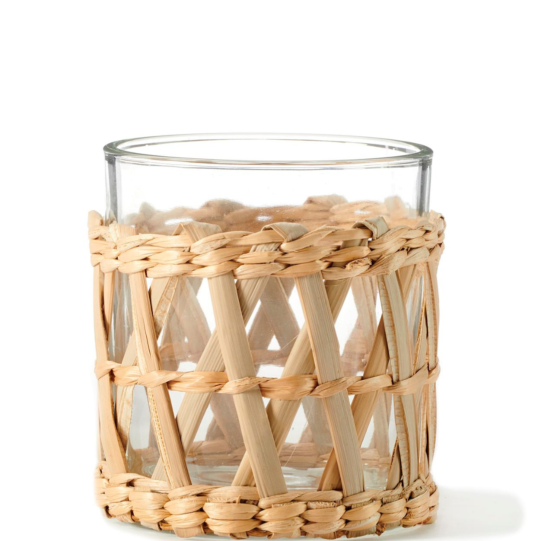 Maison Straw & Glass Candleholder