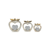 3pc Gold Diamond Apple Decor Set