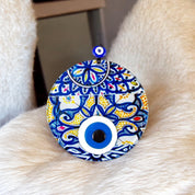 Evil Eye, Moroccan Design, Wall Hanging Glass Decor, Triple Layered Evil Eye, Protection Decor