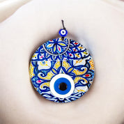 Evil Eye, Moroccan Design, Wall Hanging Glass Decor, Triple Layered Evil Eye, Protection Decor