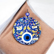 Evil Eye, Moroccan Design, Wall Hanging Glass Decor, Triple Layered Evil Eye, Protection Decor