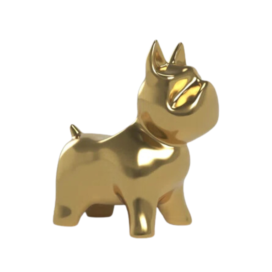 CER, 8" DOG TABLE DECO, GOLD