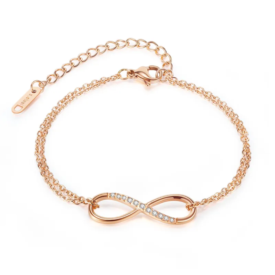 Silver, Rose Gold Geometric Plated Stainless Steel Bracelet