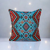 The Bright Red and Blue, Tapestry Fabric Pillow Cover, Decorative Pillow