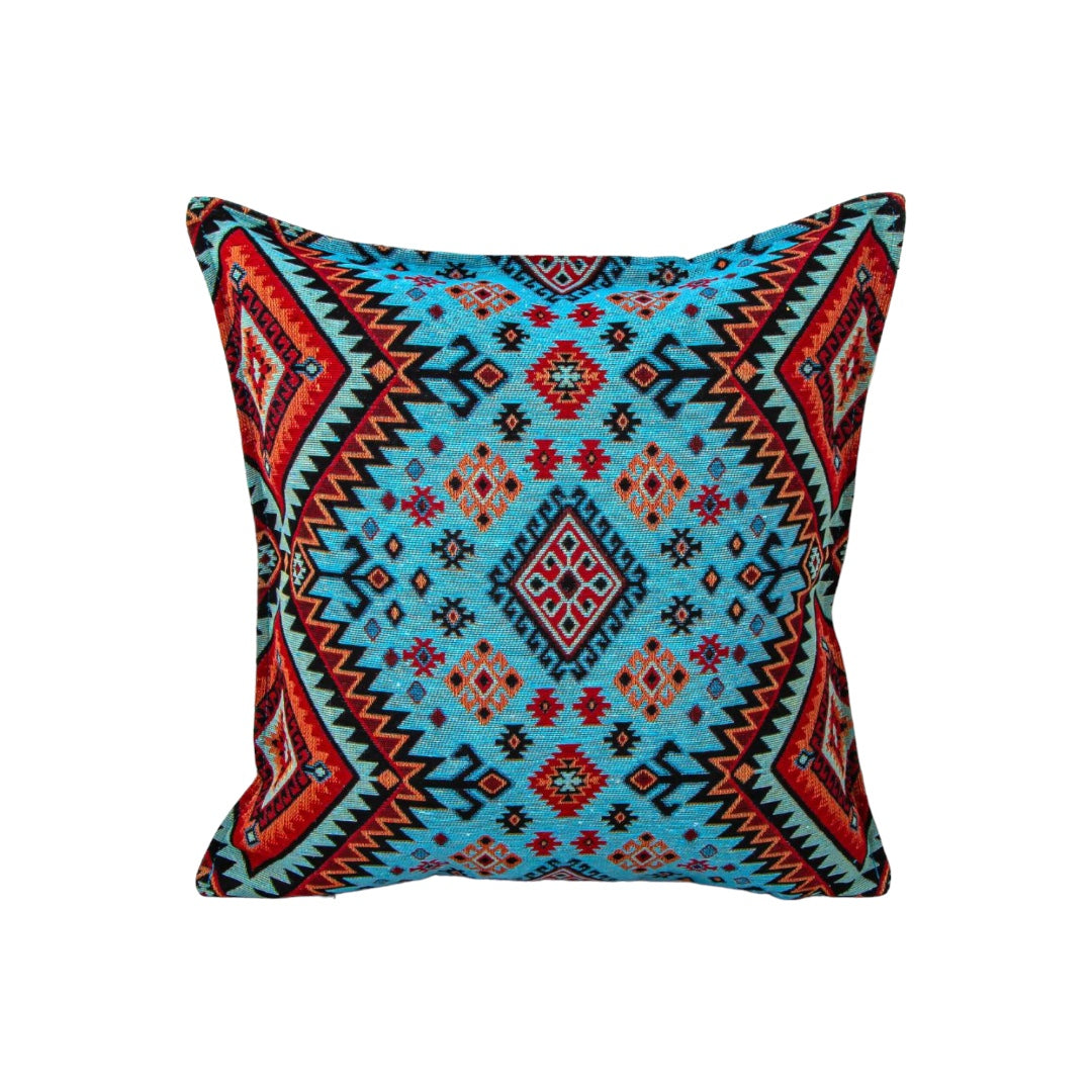 The Bright Red and Blue, Tapestry Fabric Pillow Cover, Decorative Pillow