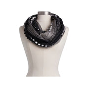 Textured Infinity Scarf in Black Mix: Embrace Confidence and Strength with a Stylish, Versatile Accessory