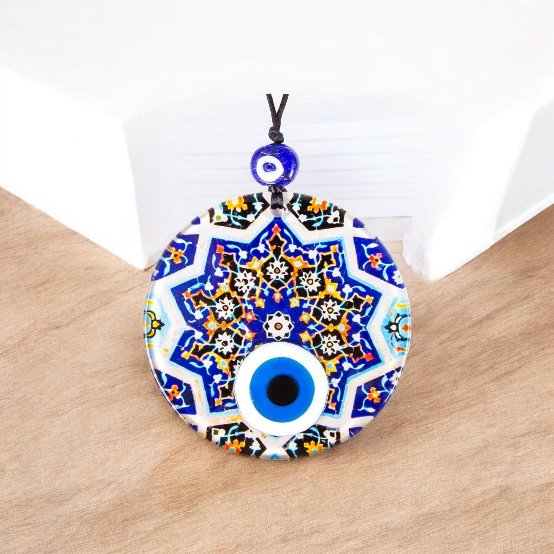 Evil Eye, Star Patterned Glass, Protection Symbol, Cultural Decor, Unique Gift