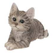 Gray Cat Lying Down Figurine