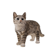 Standing Grey Tabby Cat Figurine