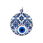 Glass Decor, Intricate Blue and White Accents Design, Evil Eye Protection Symbol, Cultural Decor, Unique Gift