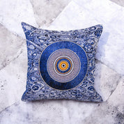 Blue Evil Eye Pillow Cover, Home Décor, Unique Design, Gift, Boho Chic, Mystical Charm