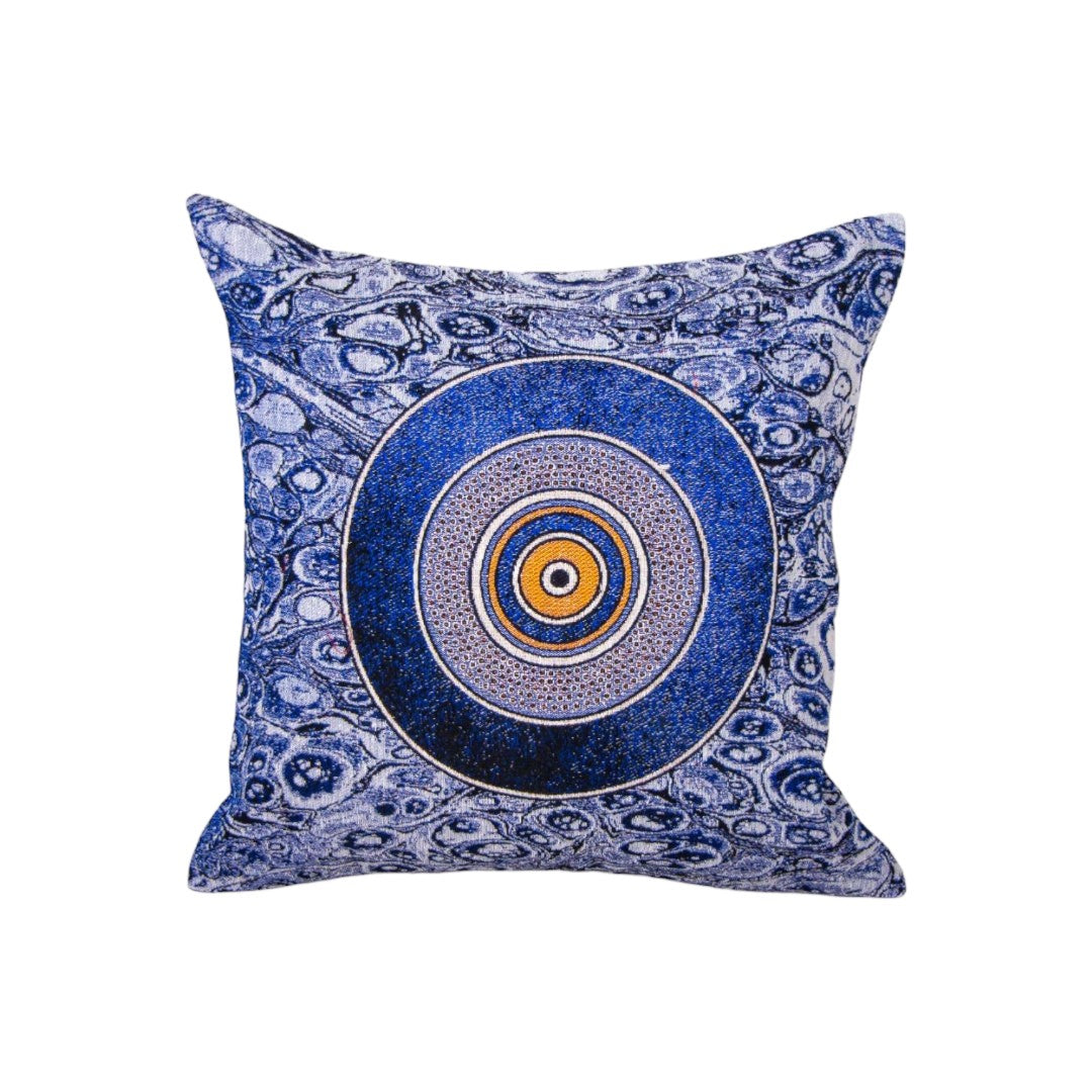 Blue Evil Eye Pillow Cover, Home Décor, Unique Design, Gift, Boho Chic, Mystical Charm