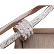 Silver Diamond Stainless Steel Bangle