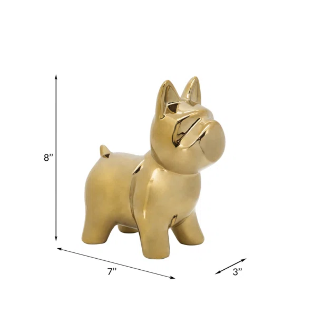 CER, 8" DOG TABLE DECO, GOLD