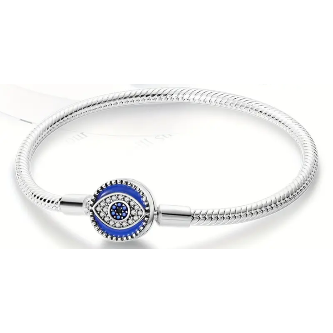 Silver Blue Eyes Bracelet