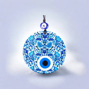 Blue and White Turkish Glass Evil Eye Ornament, Protection Gift