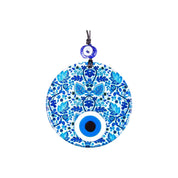 Blue and White Turkish Glass Evil Eye Ornament, Protection Gift