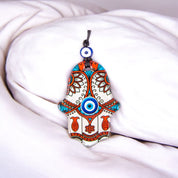 Hamsa, Evil Eye, Glass wall Decor,  Fish Design for Good Luck, House Warming Gift