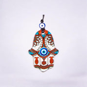 Hamsa, Evil Eye, Glass wall Decor,  Fish Design for Good Luck, House Warming Gift