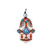 Hamsa, Evil Eye, Glass wall Decor,  Fish Design for Good Luck, House Warming Gift