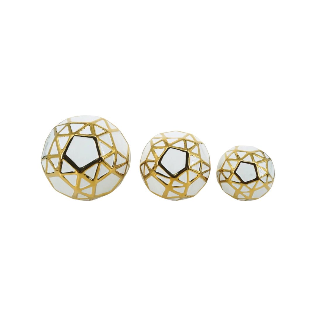 Circle Orbs White/gold decor