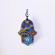 Hamsa, Evil Eye Glass, Wall Hanging Ornament, Elegant Hamsa Decor,  Protective Wall Art