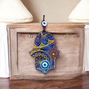 Hamsa, Evil Eye Glass, Wall Hanging Ornament, Elegant Hamsa Decor,  Protective Wall Art