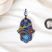 Hamsa, Evil Eye Glass, Wall Hanging Ornament, Elegant Hamsa Decor,  Protective Wall Art